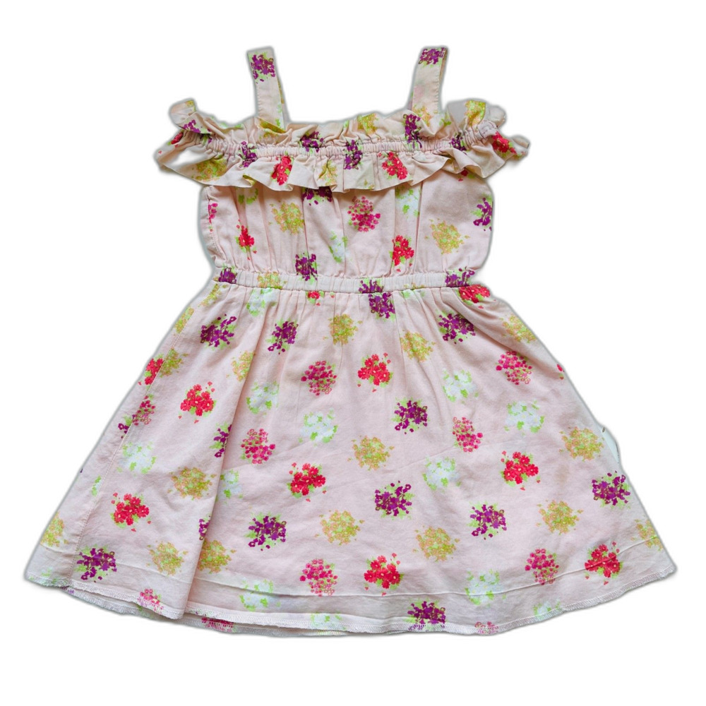 Janie & Jack Pink Floral Cold Shoulder Dress Size 12-18 months